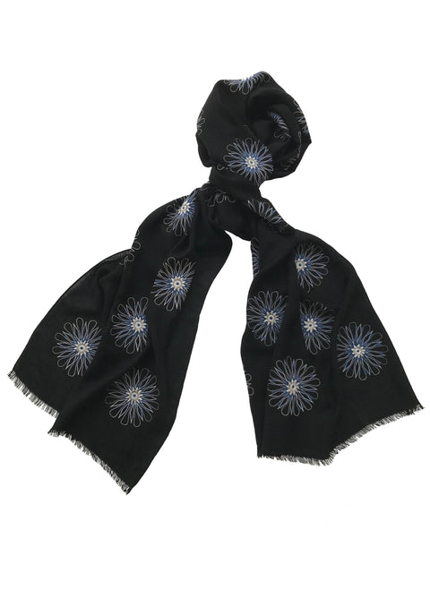 Embroidered floral scarf
